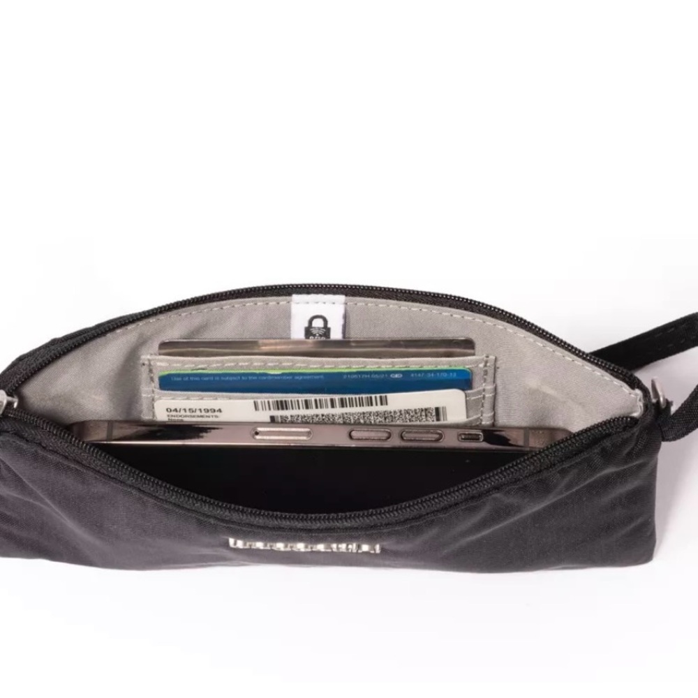 Baggallini Taupe Wristlet w Zipper Opening + 3 Card Slots with RFID Protection - Picture 5 of 7